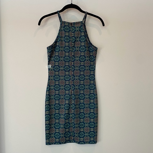 Forever 21 Blue Print Mini/Midi Bodycon Dress - Picture 3 of 7